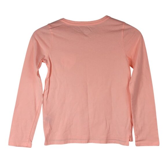 2/$15 Wonder Nation Heart Pullover Top Peach Orange Large Long Sleeve Pocket - Picture 4 of 7